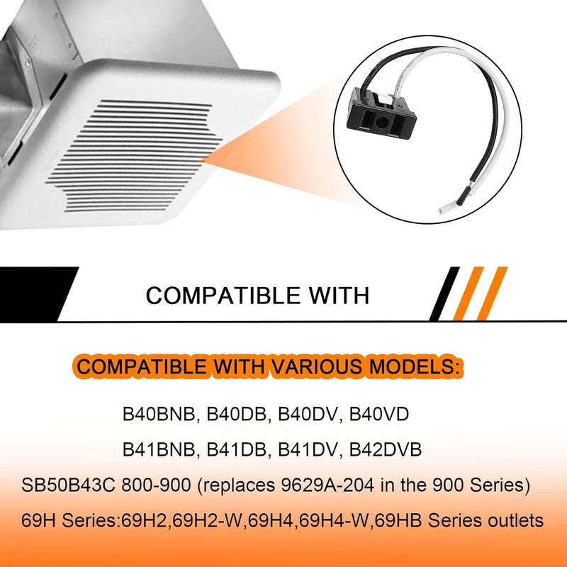 repustor S99270982 Replacement Parts for Receptacle Exhaust Fan,Compatible with B40BNB, B40DB, B40DV, B40VD, B41BNB, B41DB, B41DV, B42DVB, SB50B43C, Replace for Bathroom Fan Wiring Outlet Part S99270982 - Image 4